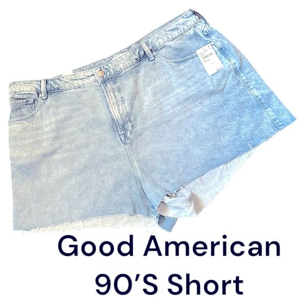 NWT Good American 90’s Shorts ICONIC 90’S VIBES SHORT MADE TO COMPLEMENT Size 18 - Picture 1 of 3